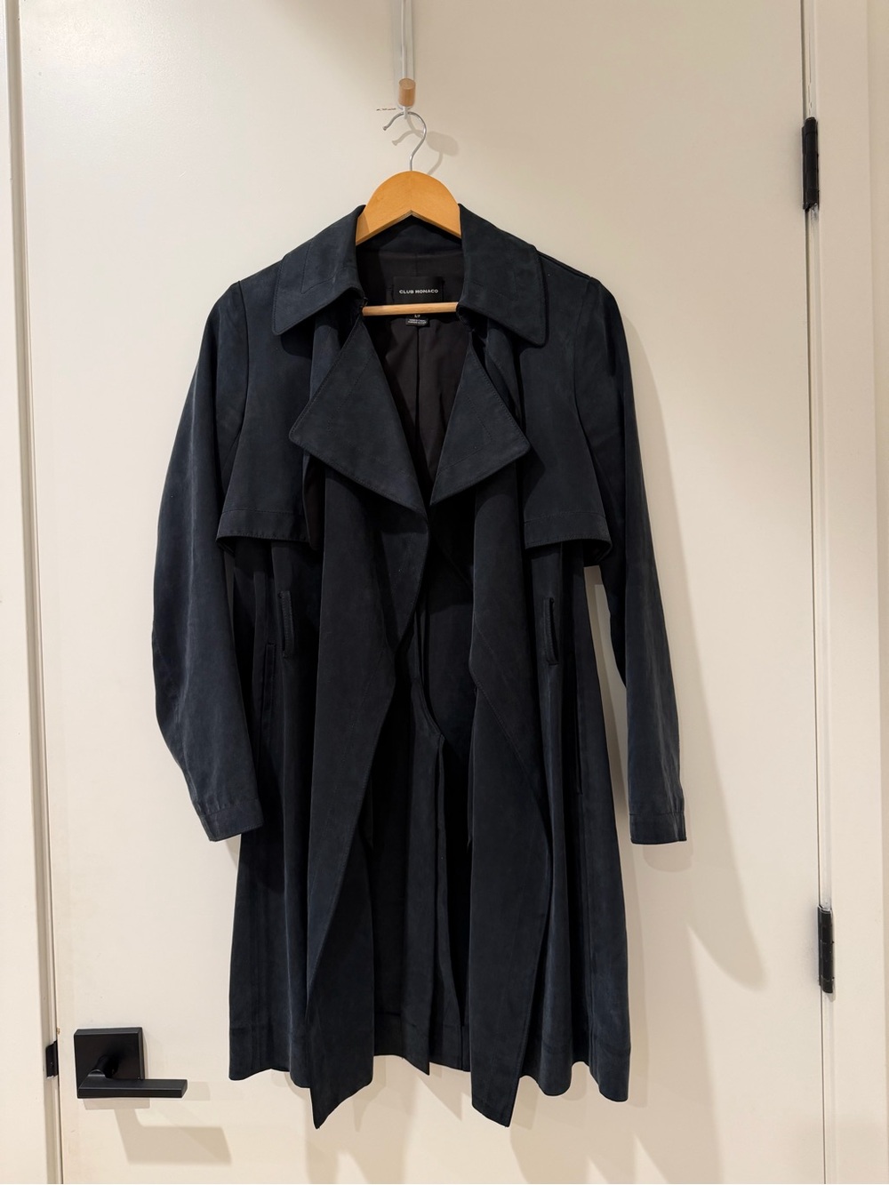 Club Monaco Black/Navy Trench Coat (S)